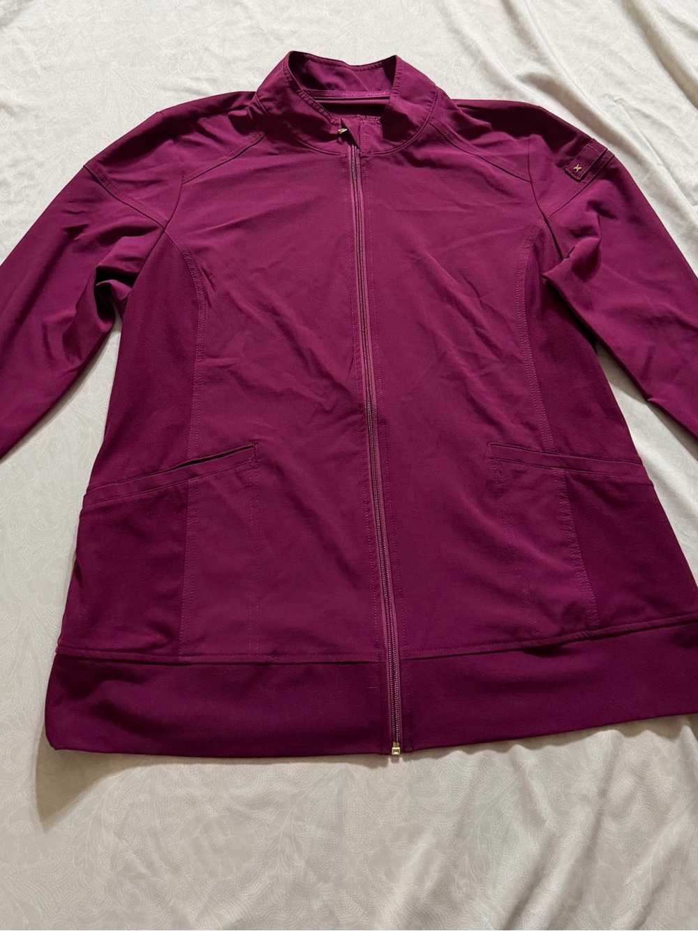 Cherokee iFlex Women’s Large Wine Plum Zip Front Scrub Jacket